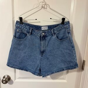 Princess Polly High Waisted Denim Shorts Medium Wash 12 US